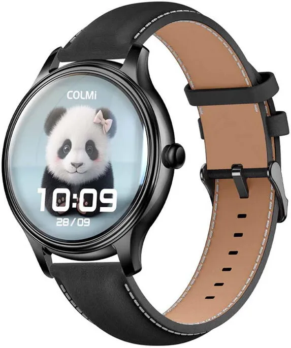 Smartwatch Colmi Smart L28 (Negru silicone + Negru leather strap)