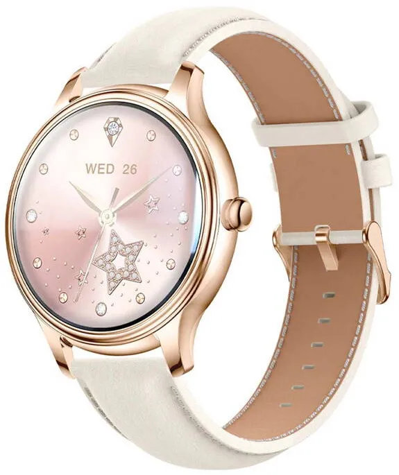 Smartwatch Colmi Smart L28 (Gold + Gold leather strap)