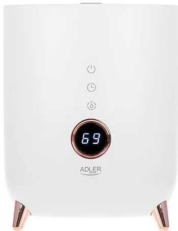 Umidificator Adler AD 7972 | 23 W | Water tank capacity 4 L | Suitable for rooms up to 35 m2 | Ultrasonic | Humidification capacity 150-300 ml/hr | White