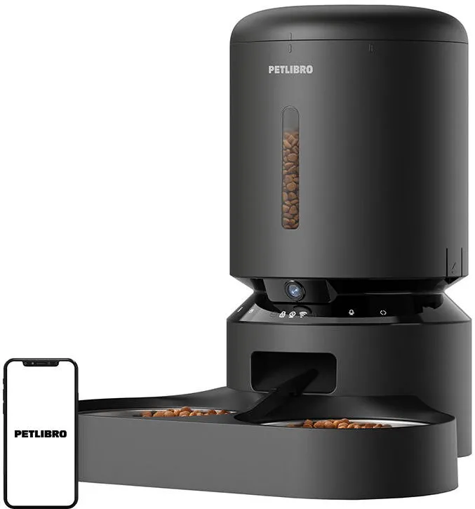 Petlibro Granary dozator de hrana cu camera cu bol dublu, 5L (negru)