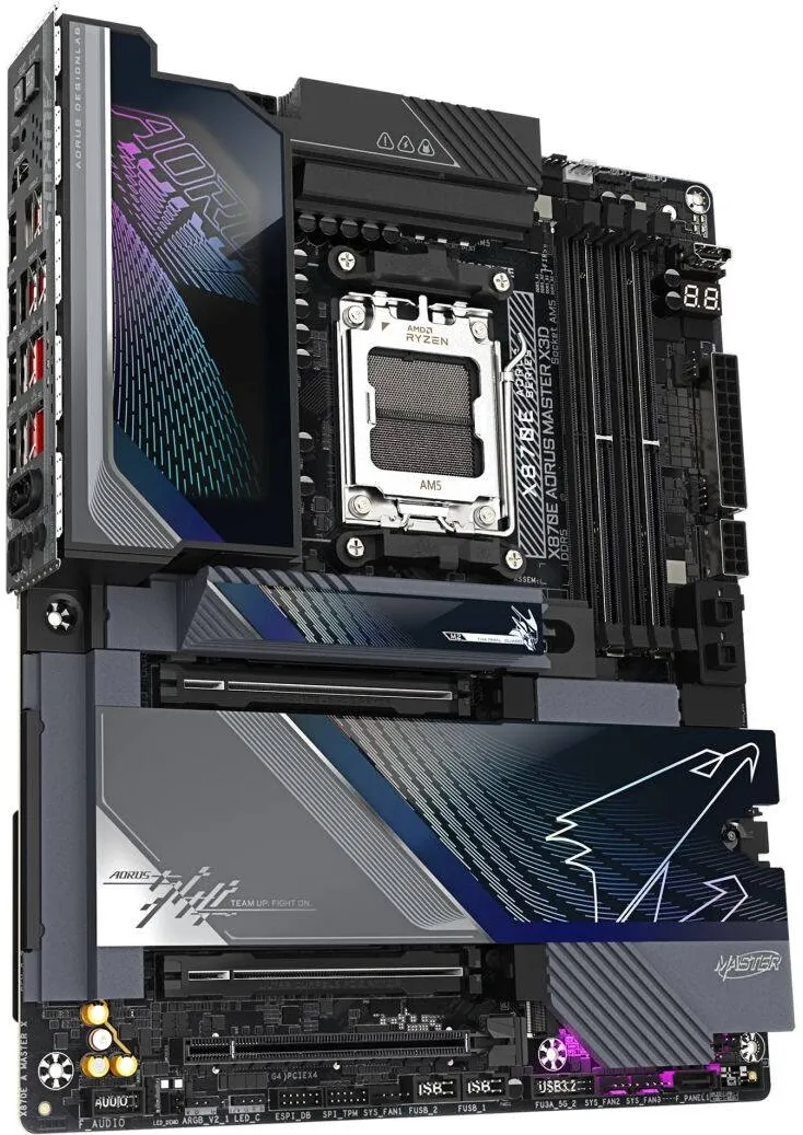 Placa de Baza GIGABYTE X870E AORUS MASTER X3D, 4xDDR5, 256GB, ATX, multicolor