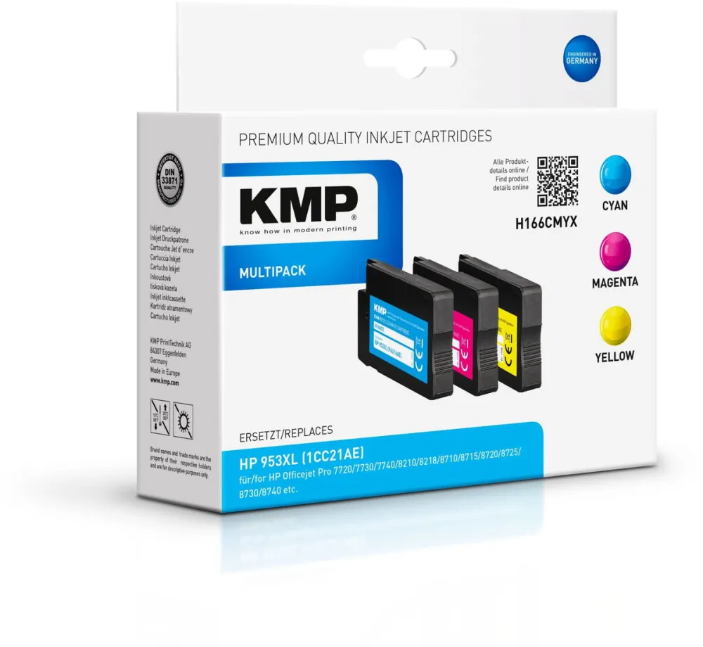 Cartus Imprimanta KMP Kit 3 tonere imprimanta, KMP 1748.4050, Pentru HP OfficeJet Pro 7730, Magenta/Albastru/Galben