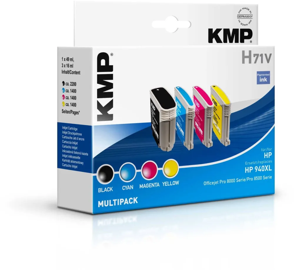 Cartus Imprimanta KMP Cerneala pe baza de pigment, KMP, HP, Negru/Cyan/Magenta/Galben