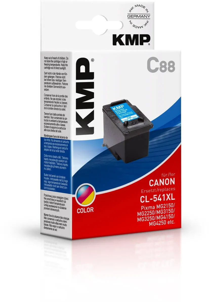 Cartus Imprimanta KMP Cartus cerneala, KMP, model C88, Cyan - Magenta - Galben, compatibil cu Canon Pixma MG2150/ MG2250/ MG3150/ MG3250/ MG4150/MG4250
