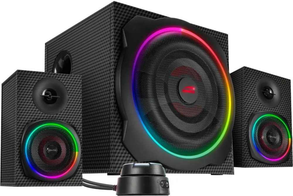 Boxe SpeedLink Sistem de sunet Speedlink GRAVITY CARBON RGB 2.1 Bluetooth, difuzor activ negru, subwoofer lemn, 120W