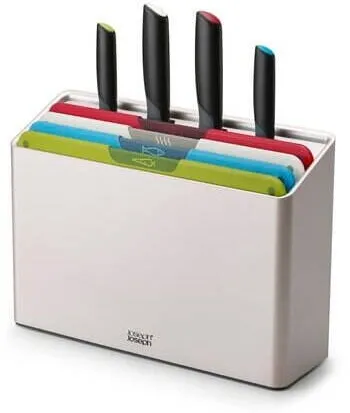 JOSEPH JOSEPH Set de cutite si tavite Folio, 4 cutite din otel inoxidabil japonez, multicolor, 33x32x10,3cm