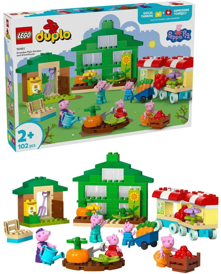 LEGO® DUPLO® Peppa Pig - Gradina si sera Bunicului Purcelus 10461, 102 piese