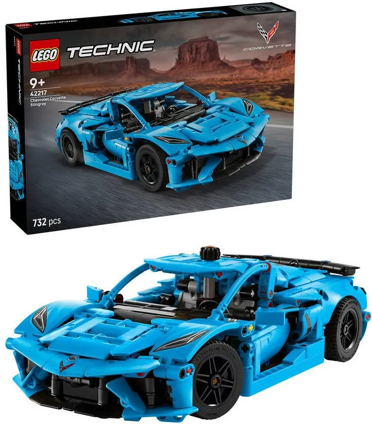 LEGO® Technic - Chevrolet Corvette Stingray albastru 42217, 732 piese