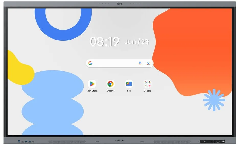Samsung Tabla interactiva Samsung 65" Seria WA65FX-P LH65WAFPLGCXEN, 4K UHD 3840 x 2160, Wi-Fi 5, Bluetooth, 8 ms, 16GB RAM, 128GB Flash, Camera 48MP, Android Gri