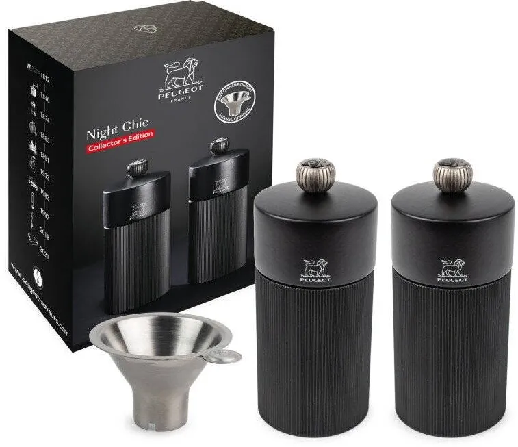 Peugeot Set 2 rasnite Peugeot Line, 12cm, lemn de fag, aluminiu, negru