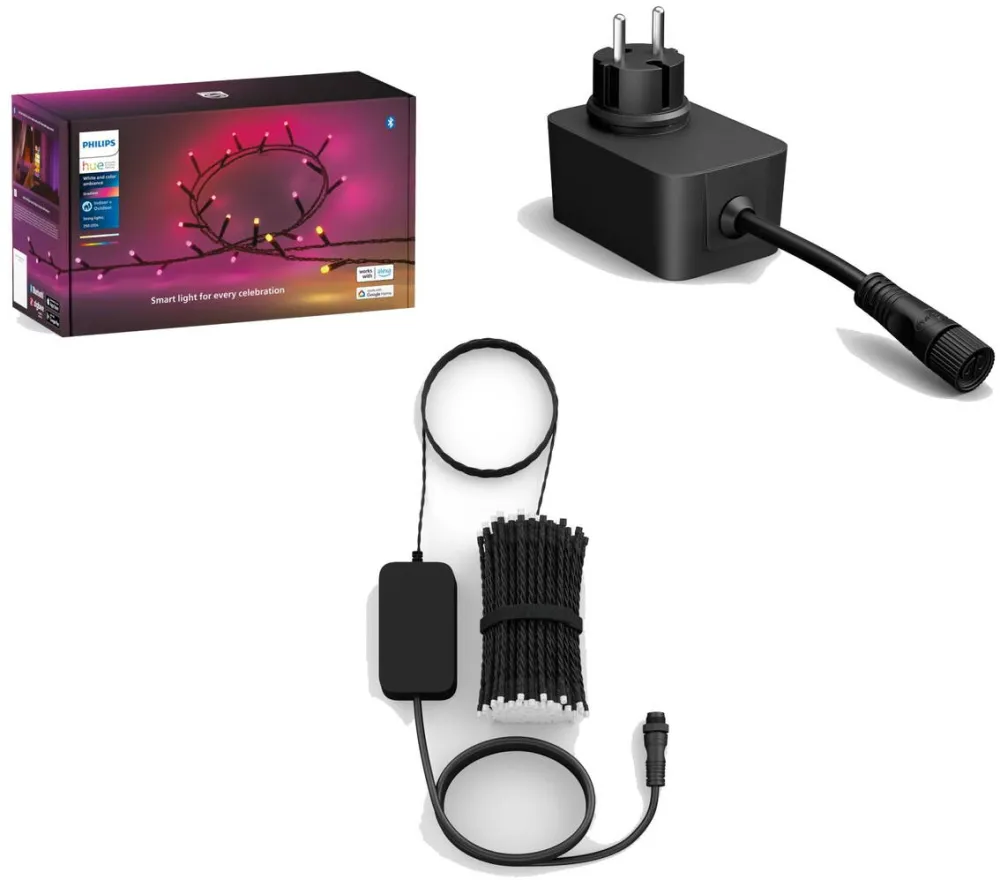 Philips Ghirlanda luminoasa inteligenta Philips Hue Festavia, 14W, 24V, 250 LED-uri, lumina alba si colorata, 20m, include sursa de alimentare