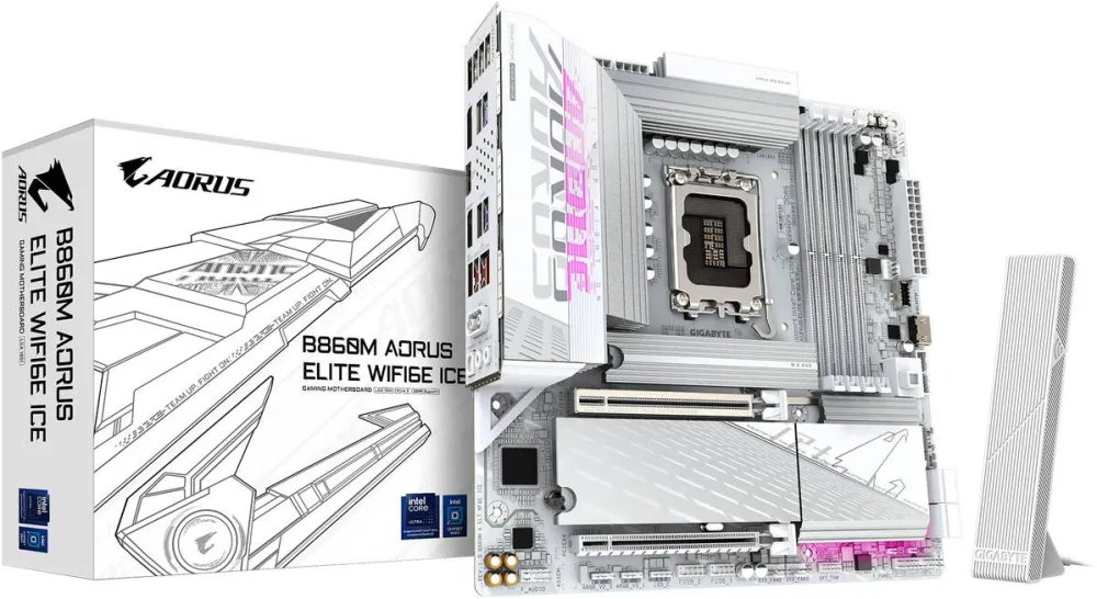 Placa de Baza GIGABYTE Placa de Baza GIGABYTE B860M AORUS ELITE WIFI6E ICE, Socket LGA1851