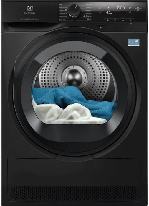 ELECTROLUX Uscator de rufe EW7D495UDE PerfectCare700, pompa de caldura, 9 kg, clasa C, motor Inverter, DelicateCare + Sensicare, Iluminare interioara, MixCARE, EasyIron, Outdoor, Silent, Adancime totala 66 cm, DarkSilver