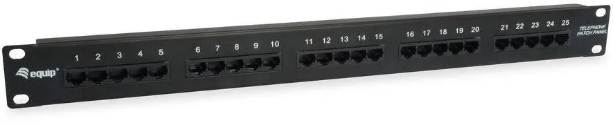 Patchpanel EQUIP 25x RJ45 Cat3 19" 1HE ISDN Negru