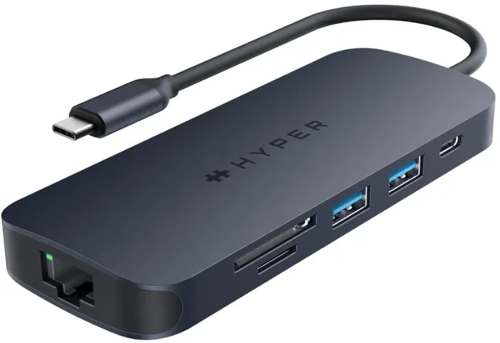 Docking Station Hyper  Drive EcoSmart Gen.2 Universal USB-C 8-in-1 Hub w 140 W PD3.1 Power Pass-thru