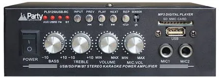 Party AMPLIFICATOR KARAOKE 2X25W CU BLUETOOTH/USB/SD/AUX SI TELECOMANDA