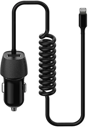 Generic INCARCATOR AUTO CABLU SPIRALAT 3.4A LIGHTNING