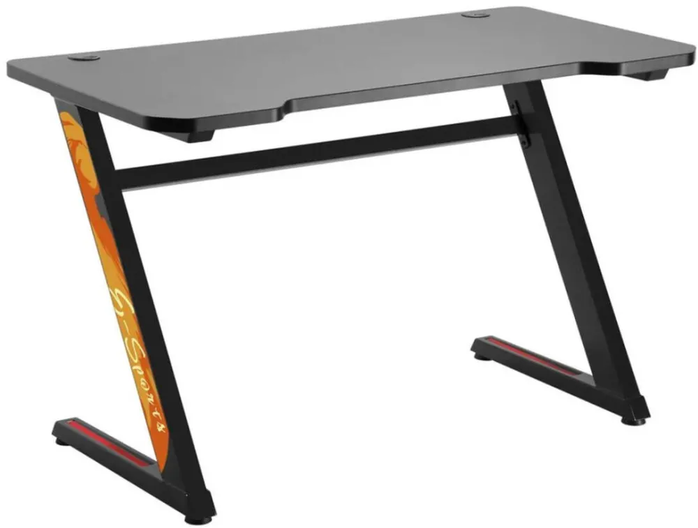 Birou Gaming nano RS RS120, Design Modern, Usor si Stabill ( 50kg max load), Negru - Portocaliu
