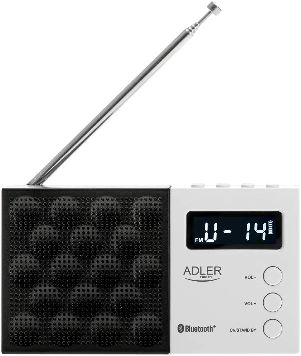 Adler AD 1908 Digital Radio, PLL AM/FM, White/Black