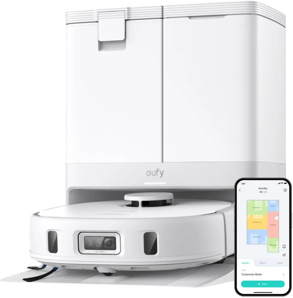 Anker Robot All-in-One "eufy X10 Pro Omni", 8.000 Pa, aspirare uscata si umeda, Wi-Fi, BTH, App, multi-suprafete, volum rezervor 2.5L, Alb