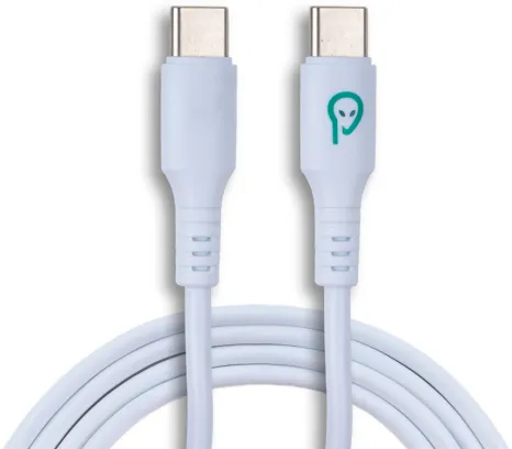 Spacer Cablu alimentare si date USB Type-C (T) la USB Type-C(T), PVC, ambalaj punga, 1m, alb "SPDC-TYPEC-TYPEC-PVC-W-1.0"