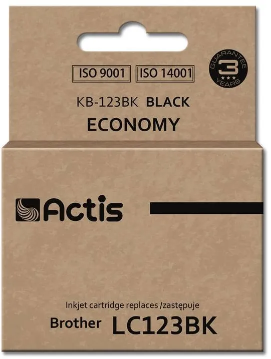 Cartus Imprimanta ACTIS COMPATIBIL KB-123Bk for Brother printer; Brother LC123BK/LC121BK replacement; Standard; 10 ml; black