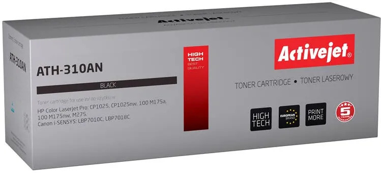 Toner imprimanta ACTIVEJET Compatibil ATH-310AN for HP printer; HP 126A CE310A, Canon CRG-729B replacement; Premium; 1200 pages; black