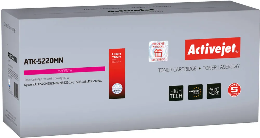 Toner imprimanta ACTIVEJET Compatibil ATK-5220MN for Kyocera printer; Kyocera TK-5220M replacement; Supreme; 1200 pages; magenta