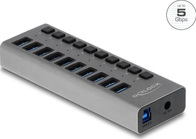 Hub USB DELOCK  Externer SuperSpeed USB Hub mit 10 Ports