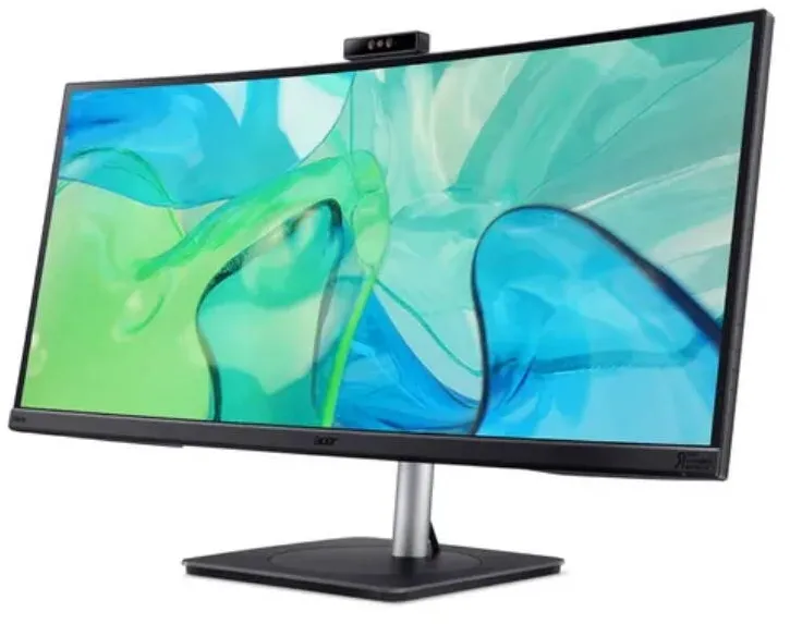 Monitor Acer 34 Vero CB343CURDbemiiphuzx IPS UWQHD (3440 x 1440), HDMI, DisplayPort, Ecran curbat, Boxe, Camera Web, 4 ms, Negru