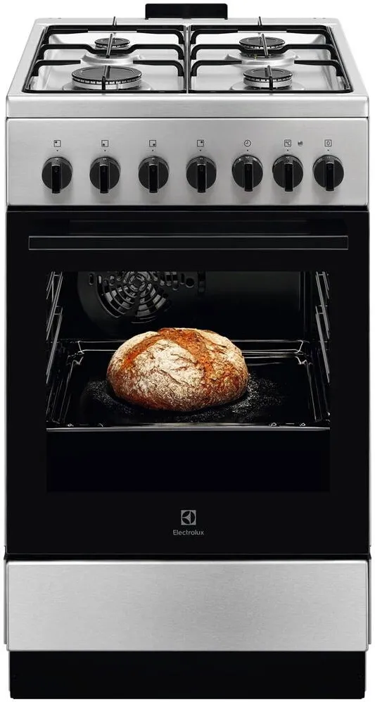 Aragaz LKK520022X, Mixt, 4 arzatoare, Siguranta plita, Aprindere integrata, Cuptor electric, SteamBake, AirFry, Timer, Grill electric, Clasa A, 50 cm, Inox