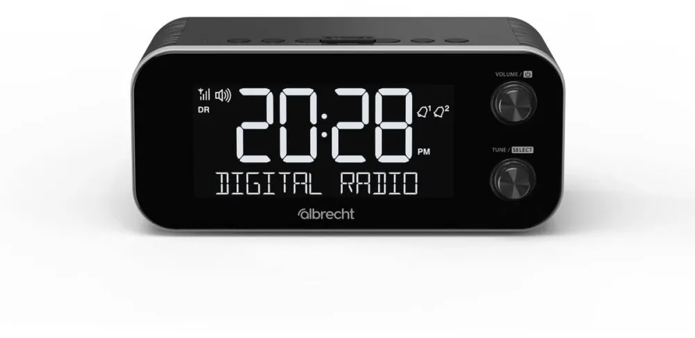 Albrecht Ceas radio alarma Albrecht DR 455 DAB+ si FM, Functie de alarma ASA pentru mesaje de securitate, Afisajul de 5 inchi poate fi oprit, Crescendo & Snooze
