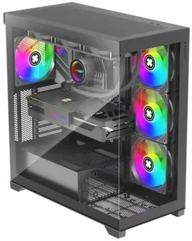 Carcasa PC Xilence Carcasa XILENCE Midi Tower PC X818.ARGB, ATX/micro ATX/Mini-ITX, neagra