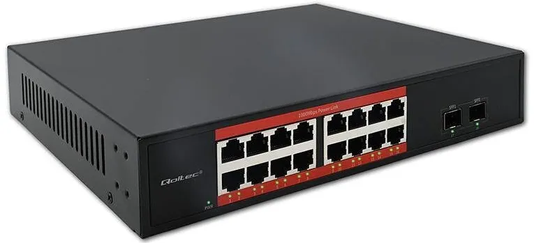 Switch QOLTEC Switch fara management Qoltec, 16x RJ45, 2x SFP, 1000 Mb/s