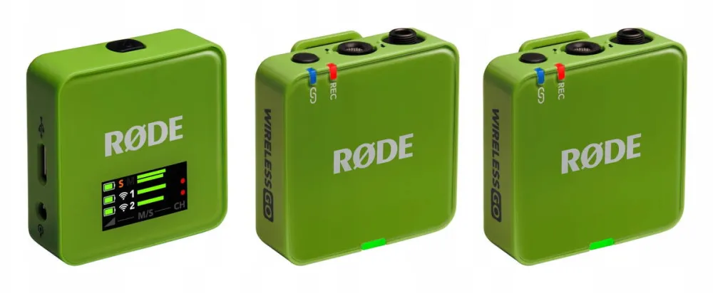 Microfon Rode Sistem microfon fara fir RODE Wireless Go III, 2 transmitatoare, 32 GB memorie, verde