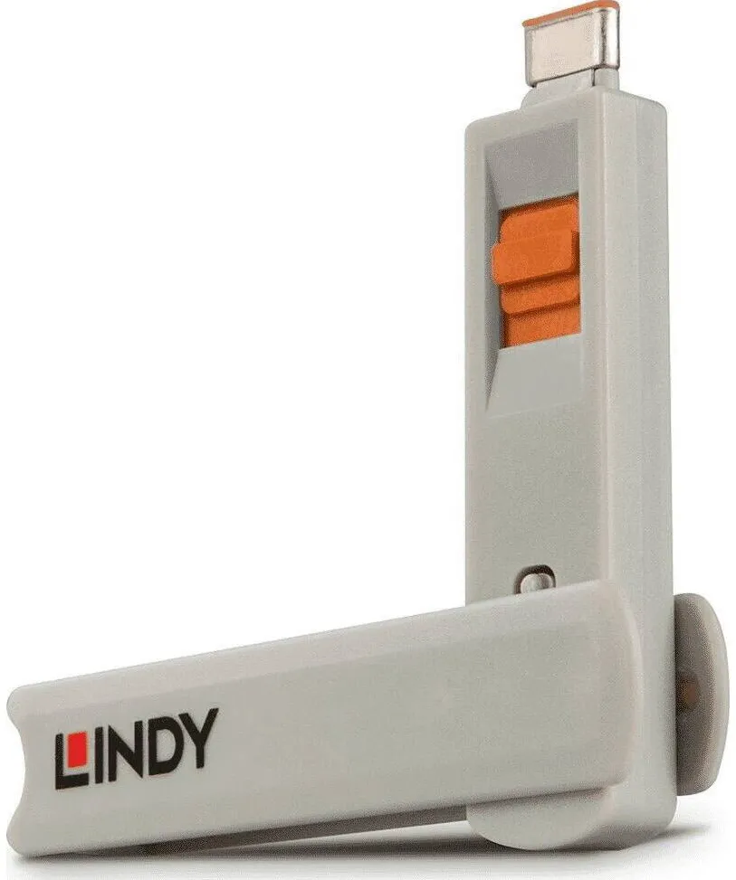 Accesoriu Laptop Lindy Port USB tip C, LINDY, Schloss portocaliu