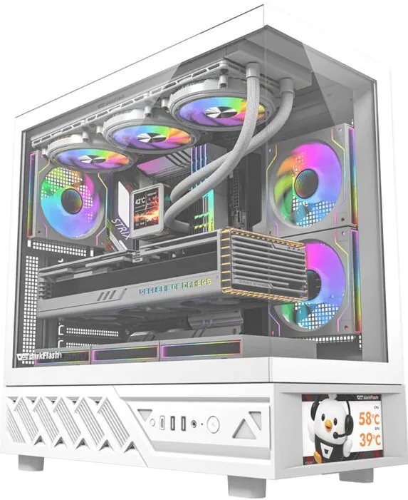 Carcasa PC Darkflash DarkFlash Computer Case DS950+screen White (+6 Fans)