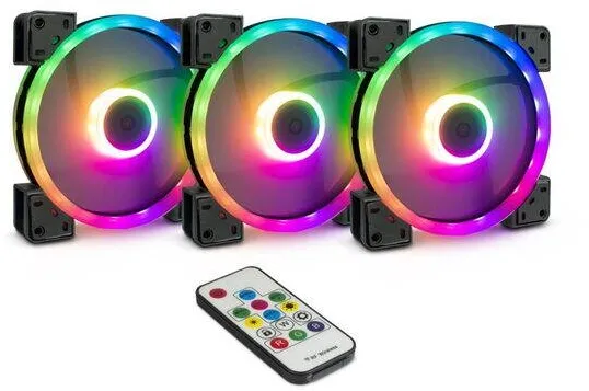 Inter-Tech Set 3 ventilatoare Inter-Tech RS-14 140mm iluminare aRGB