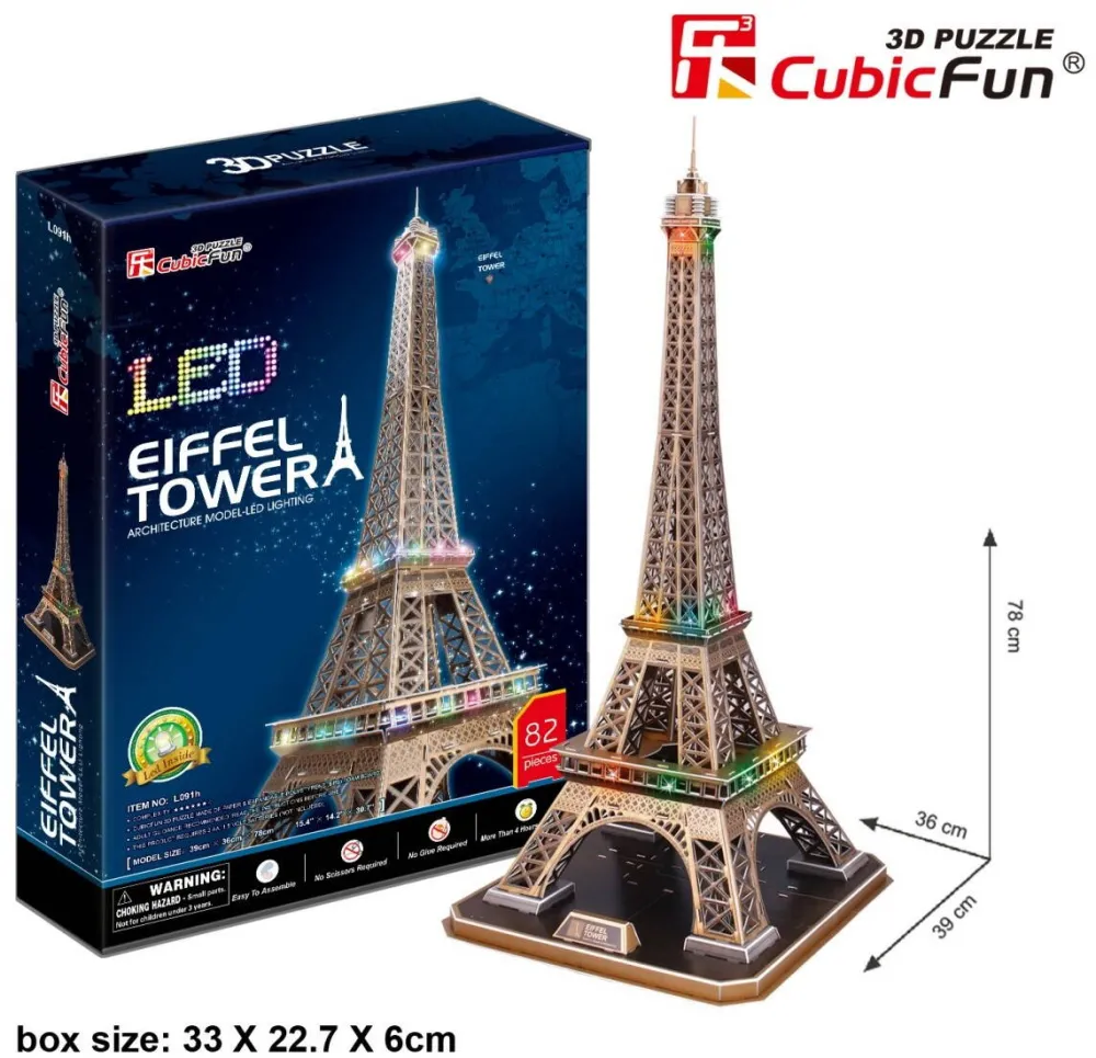 Puzzle Cubic Fun 3D Eiffel Tower (Light)