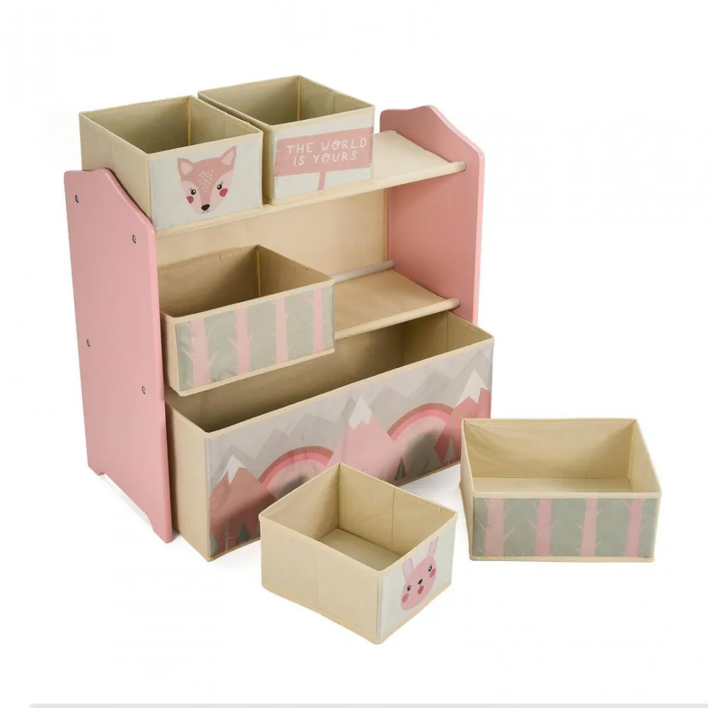 U-GROW Dulap depozitare jucarii Pink Forest UGMDU06-PKF