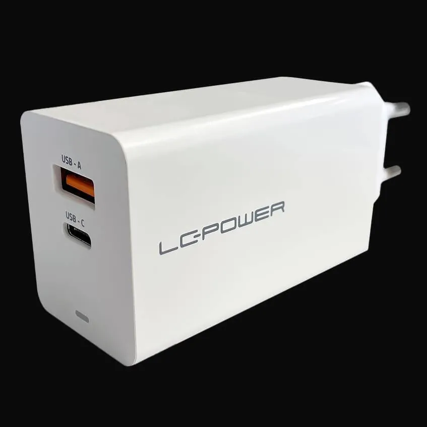 LC-Power Incarcator de perete LC Power 65W, 1xUSB-A, 1xUSB-C, alb
