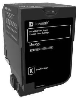 Toner imprimanta Lexmark Black High Yield Return Programme Cartridge, cod 74C2HK0, compatibil cu CS720, CS725, CX725, capacitate 20 k pag