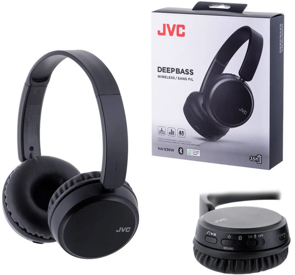 Casti Bluetooth JVC HA-S36W Wireless Head-band Negru