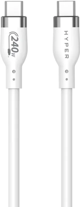 Hyper 2M Silicone 240W USB-C Charging Cable - White
