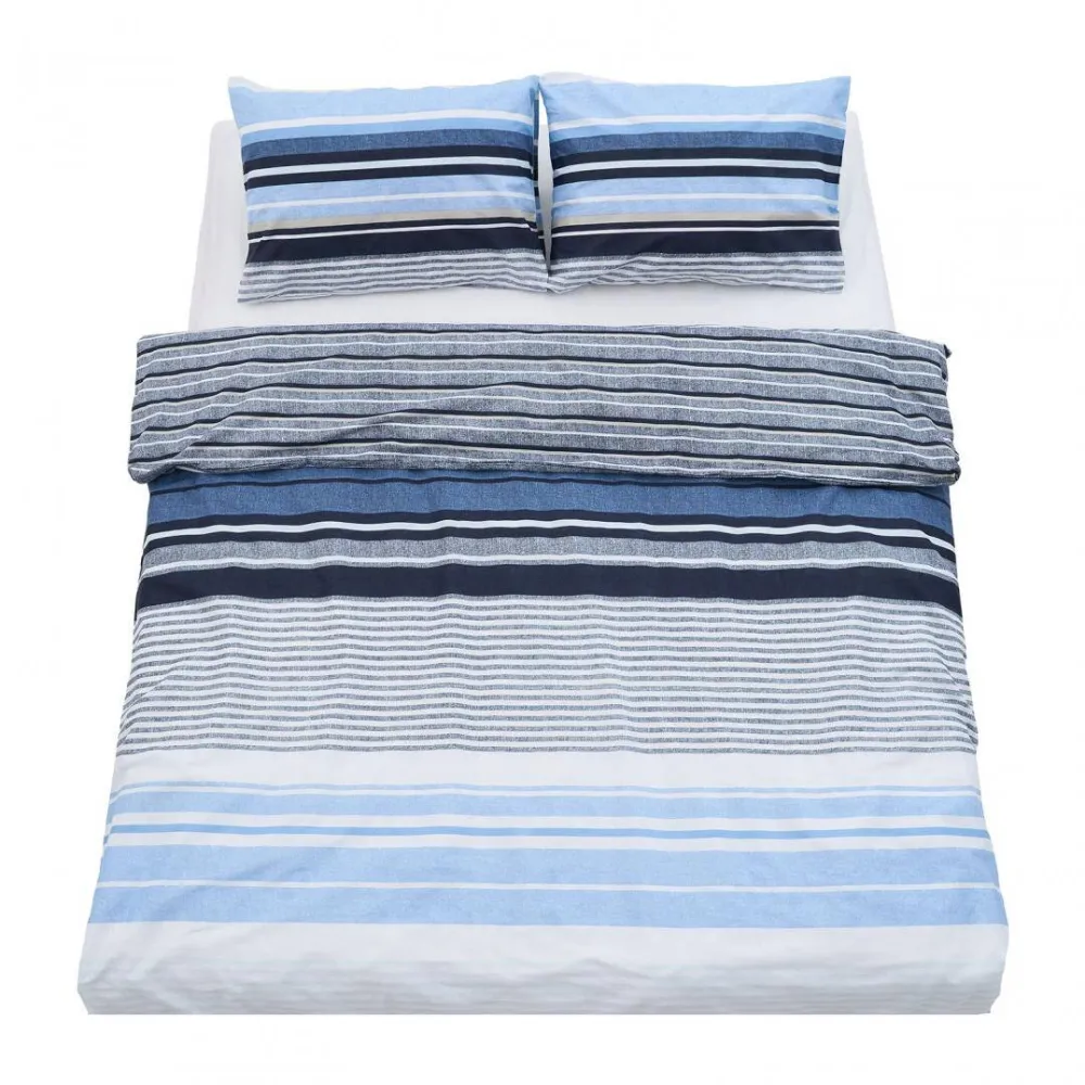 HEINNER Lenjerie dubla,100% bumbac,4 piese, Azul