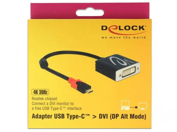 Adaptor DELOCK USB/C St -> DVI Bu 4K 60Hz
