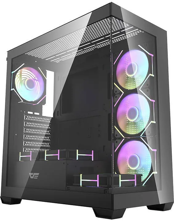 Carcasa PC Darkflash DS900 (negru) + 7 ventilatoare ARGB