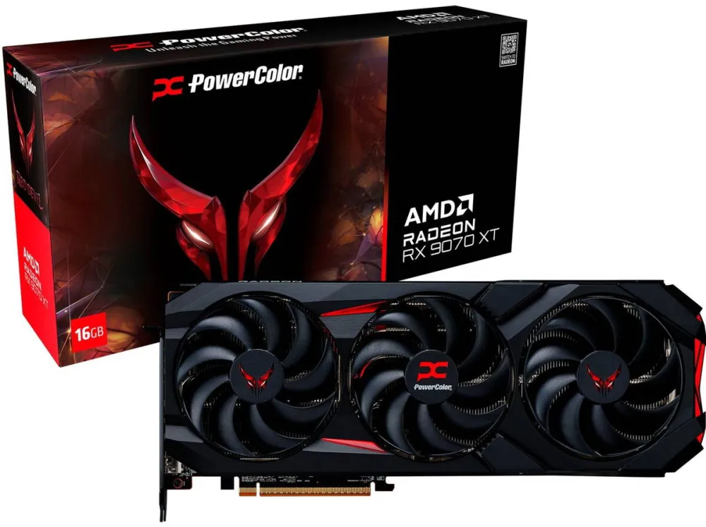 Placa Video POWERCOLOR Red Devil AMD Radeon RX 9070 XT Spectral, 16GB, GDDR6, 256-bit