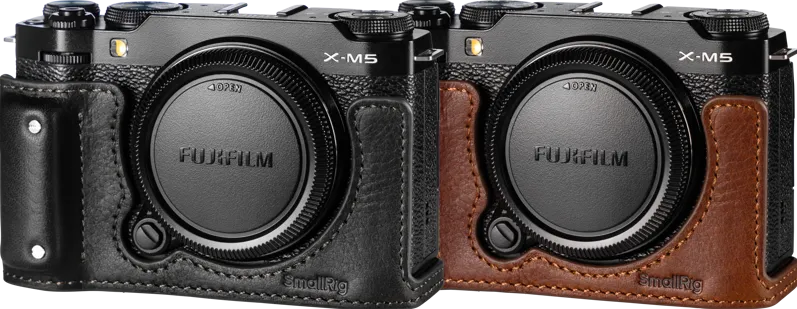 SmallRig 4879 Camera Leather Half Case Kit for FUJIFILM X-M5 Black