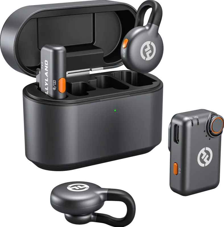 Microfon HOLLYLAND Hollyland LARK M2S Mini Combo  Wireless Lavalier Microphone Mini Combo (Space Gray)